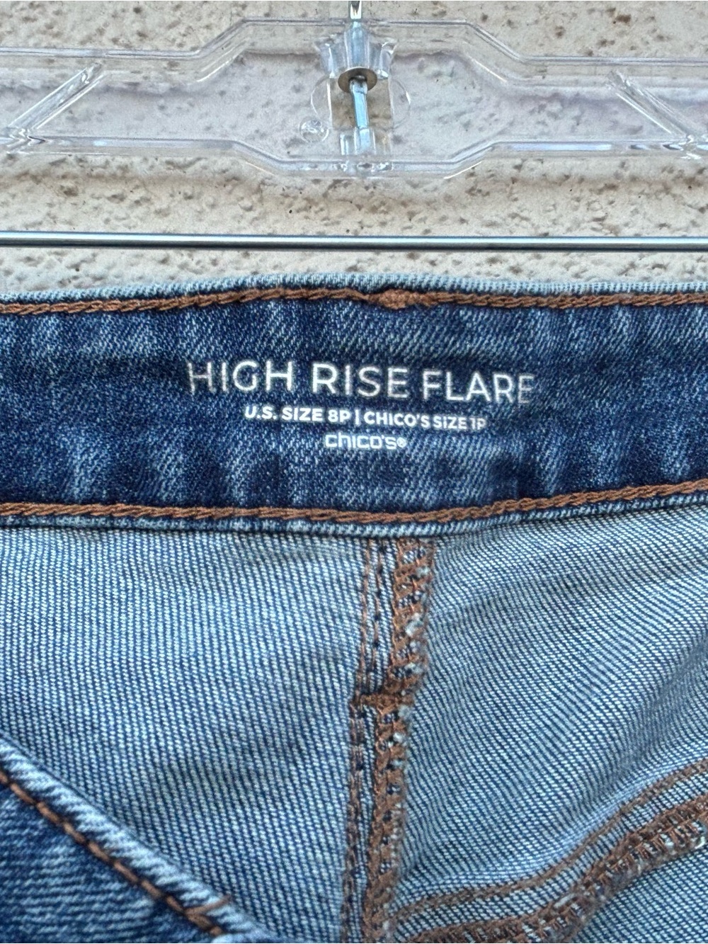 Chico's Blue Denim Embroidered Wide-Leg Jeans - Picture 3 of 5